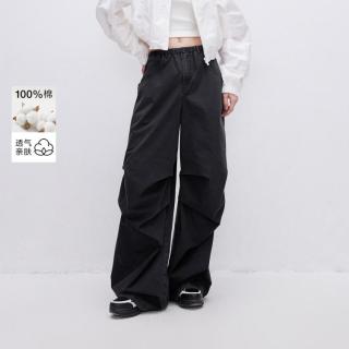 ONLY 夏季慵懒随性大口袋小个子纯棉宽松阔腿裤牛仔裤女