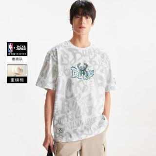 杰克琼斯 男装夏季T恤时尚满印印花宽松