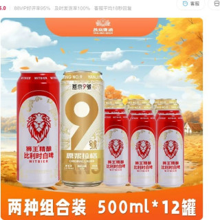 燕京啤酒 燕京9号原浆白啤组合装比利时树莓白啤500mll*12组合装