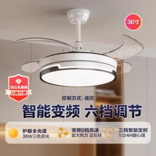 钻石牌 客厅餐厅照明吊灯现代简约风扇灯吊扇灯餐厅灯空气循环风扇灯