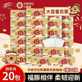 百亿补贴：清风 卡皮巴拉抽纸4层M码90抽*20包