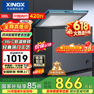 星星 300L单温家用冰柜 减霜保鲜净味节能一级能效冰箱冷藏冷冻两用冷柜