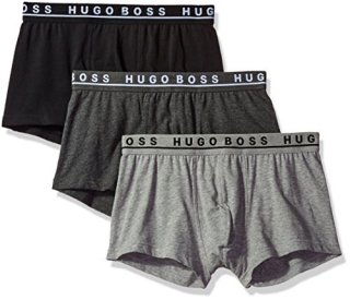 HUGO BOSS 雨果男士平角内裤3件装 灰色/炭灰色/黑色 大码