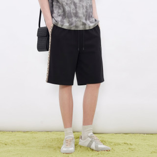 gxgjeans 限时五折 美式织带设计潮流拼接时尚休闲短裤 黑色