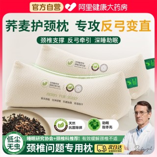 承博士 苦荞酸枣颈椎枕 荞麦壳枕 40cm*10cm 姜黄色