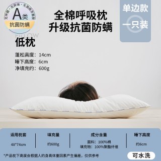 海澜之家 全棉枕头 48x74x6cm 白色