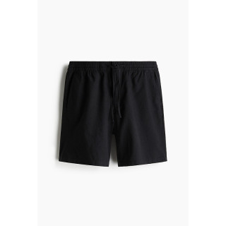 H&M HM男装裤子夏季时尚直筒通勤亚麻混纺休闲短裤1256418