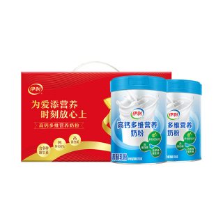 伊利 高钙多维营养奶粉 高蛋白质 奶味香浓 全家营养早餐 高钙多维奶粉(双听礼盒装)1400g