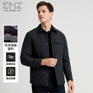 EMZ 鄂尔多斯冬季男士棉服保暖商务休闲翻领棉衣男装夹克外套
