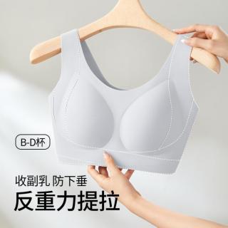 千奈美 无痕大码文胸反重力提拉薄款内衣女聚拢无钢圈背心式大胸显小胸罩