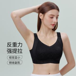 千奈美 反重力提拉无痕内衣女大码提花胸罩聚拢薄款大胸显小文胸