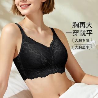千奈美 轻奢蕾丝大码薄款内衣聚拢无钢圈大胸显小女士文胸