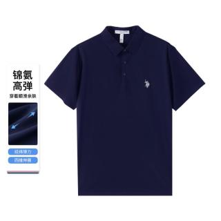 U.S. POLO ASSN. 夏季男士挺括舒适百搭短袖上衣简约时尚商务休闲透气polo衫男