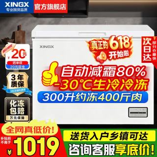 星星 冰柜300升/200升大容量 -30℃速冻超低温速冻冷柜非无霜商用冰柜冷藏冷冻两用