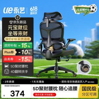 永艺 新沃克Pro 动态人体工学椅 4D扶手 黑色 无脚托