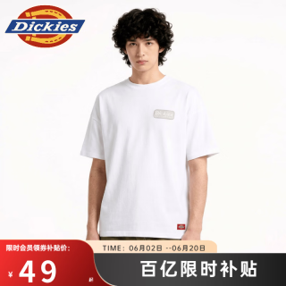 移动端、京东百亿补贴：Dickies 短袖t恤男 白色361 美式字母印花 XL