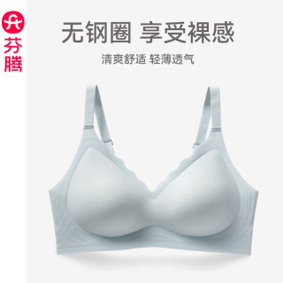芬腾 小冰皮文胸女大胸 无钢圈收副乳胸罩