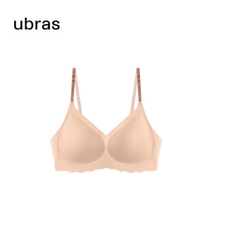 Ubras 女士无钢圈V领文胸 浪花边舒适无痕胸罩