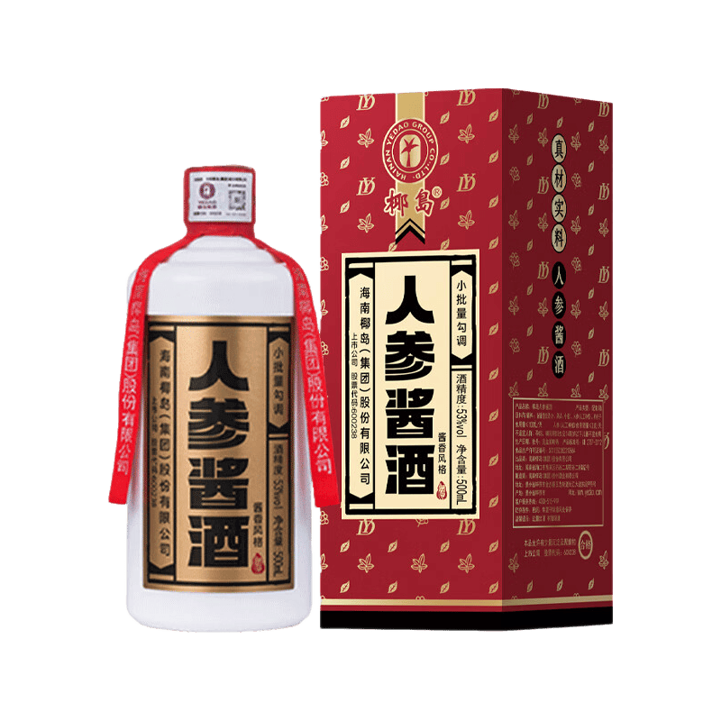  YEDAO/椰岛 中华老字号 酱香型白酒 53度 500mL 1瓶 喜庆版单瓶
