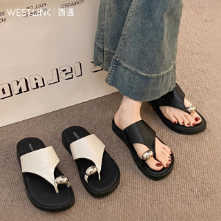 西遇 罗马女士法式小凉拖鞋