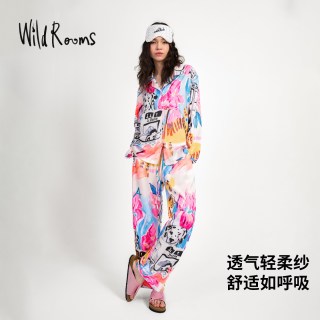 狂野之屋 粉雾花海 女士家居服套装 S0028