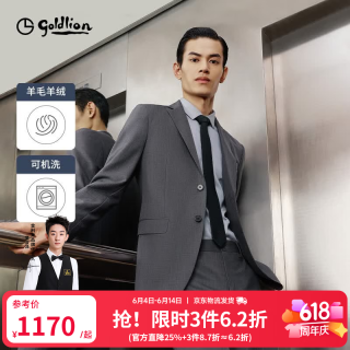 金利来 2024秋冬西装男上班通勤修身商务正装外套西服 EZTG30936013-灰色-58 48A