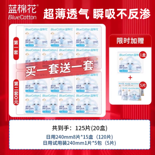 蓝棉花 消毒级卫生巾超薄日夜用姨妈巾干爽防漏