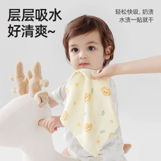 贝肽斯 婴儿口水巾 4层柔纱-3条