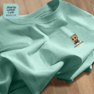 移动端、京东百亿补贴：JEANSWEST LIFE 真维斯白色t恤男士纯棉夏季宽松休闲短袖潮牌男女款半袖体恤 XL 白/JZS小橘犬X