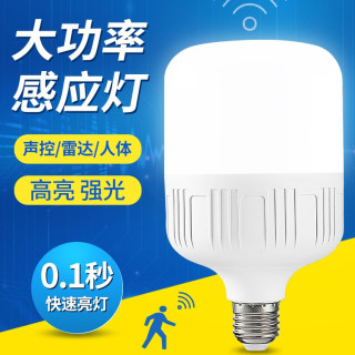 振牛 人体感应灯泡螺口LED雷达自动感应过道楼梯智能声光控家用节能灯