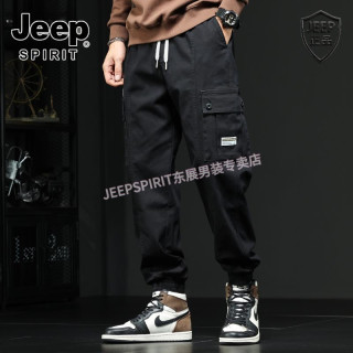 JEEP SPIRIT JEEPSPIRIT Jeep吉普 男士拼接工装裤 休闲束脚裤