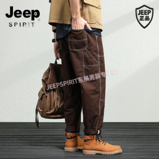 JEEP SPIRIT JEEPSPIRIT JEEP 男士工装裤 拼接宽松直筒休闲裤