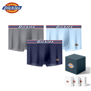 Dickies 男士冰丝内裤10A抗菌 灰色+浅蓝色+藏青色 3条