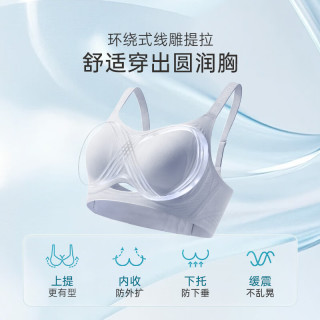 奶糖派 轻薄版无钢圈有型无痕文胸 纯净蓝