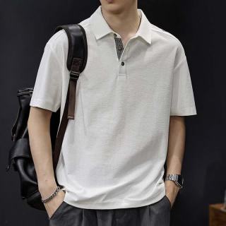 MR.MUDI 穆迪先生翻领POLO衫短袖T恤男2026夏季新款休闲百搭高端大码上衣 白色 XL 适合140-160斤