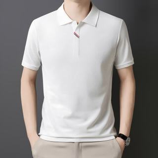 罗蒙 短袖t恤男士夏季无痕商务短袖男Polo衫男翻领上衣外套 白色 XL