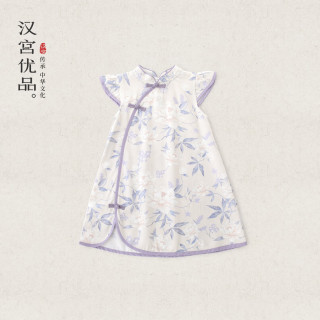汉宫优品 汉服女童裙子2025新款夏季宝宝周岁礼服薄款公主裙夏天儿童连衣裙 繁华似锦 80