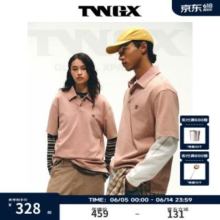 TEENIE WEENIE 小熊男装美式时尚纯棉洗水喷色做旧质感短袖POLO衫 粉色 M