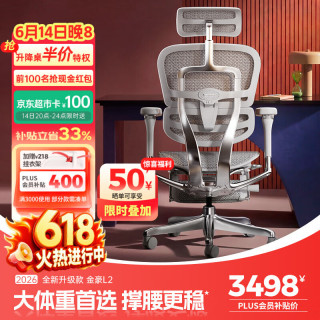 Ergonor 金豪L 2代 人体工学电脑椅+躺舒宝 银白色