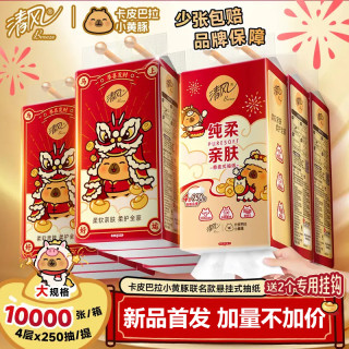 清风 挂抽系列 抽纸 6提1000张加厚底部抽(200*200mm)