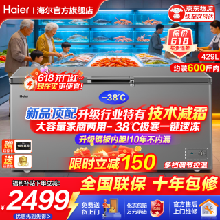 海尔 冰柜商用大容量家用冷柜冷藏冷冻两用300升