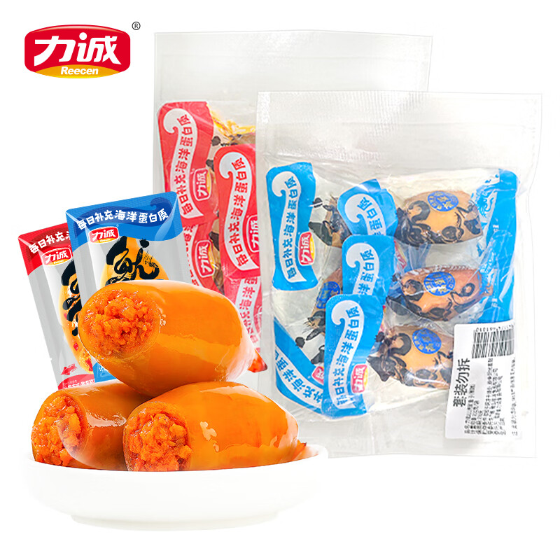 力诚 鳕鱼肠 鱿鱼仔香辣味 200g*2袋 即食海味