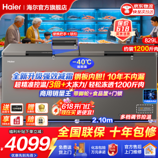海尔 冰柜商用大容量家用冷柜冷藏冷冻两用300升以上一级能效节能卧式低温全冷冻速冻保鲜柜