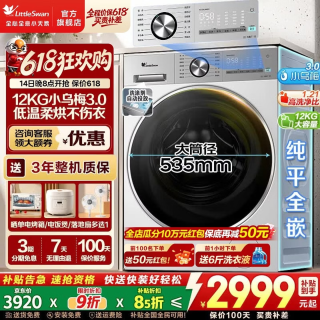 小天鹅 小乌梅3.0 轻响 TD12VE10PRO 洗烘一体机 10kg 超微净泡水魔方