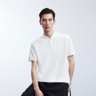 杰克琼斯 男装夏季纯色POLO衫时尚百搭休闲亨利领短袖上衣