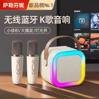 萨勒芬妮 麦克风音响一体式无线话筒唱歌K歌蓝牙音箱双麦 HIFI-9D环绕