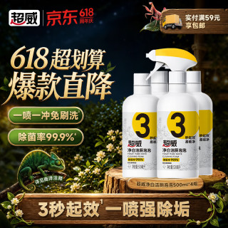 超威 SUPERB 超威 净白洁厕泡泡马桶清洁剂 500ml*2瓶+补充装500ml*2瓶+2喷枪