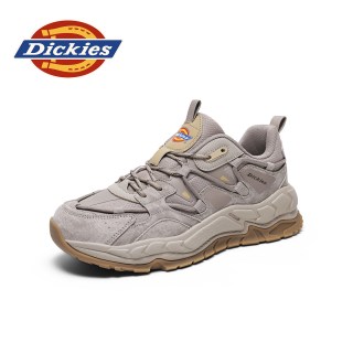 Dickies 真皮登山徒步鞋轻量化防滑户外男透气夏季厚底老爹鞋增高