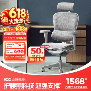 Ergonor 金豪B 2代 人体工学电脑椅 银白色 美国网款