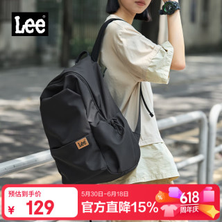 Lee 书包女高中生2023款双肩包男初中背包大电脑包大容量 黑色